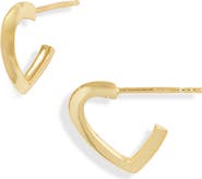 Argento Vivo Sterling Silver Mini Heart Hoop Earrings