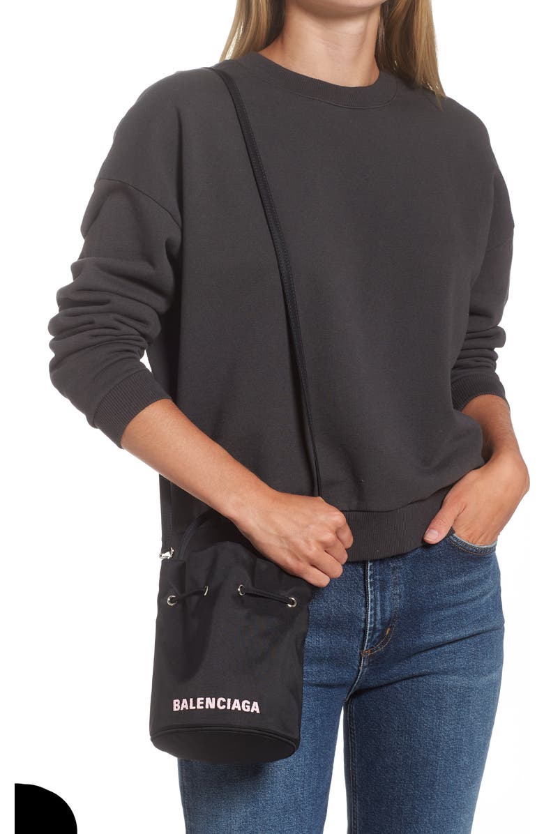 Balenciaga Extra Small Wheel Logo Bucket Bag, Alternate, color,