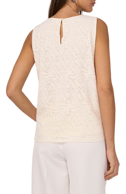 Shop Vince Camuto Crewneck Stretch Nylon Tank In New Ivory