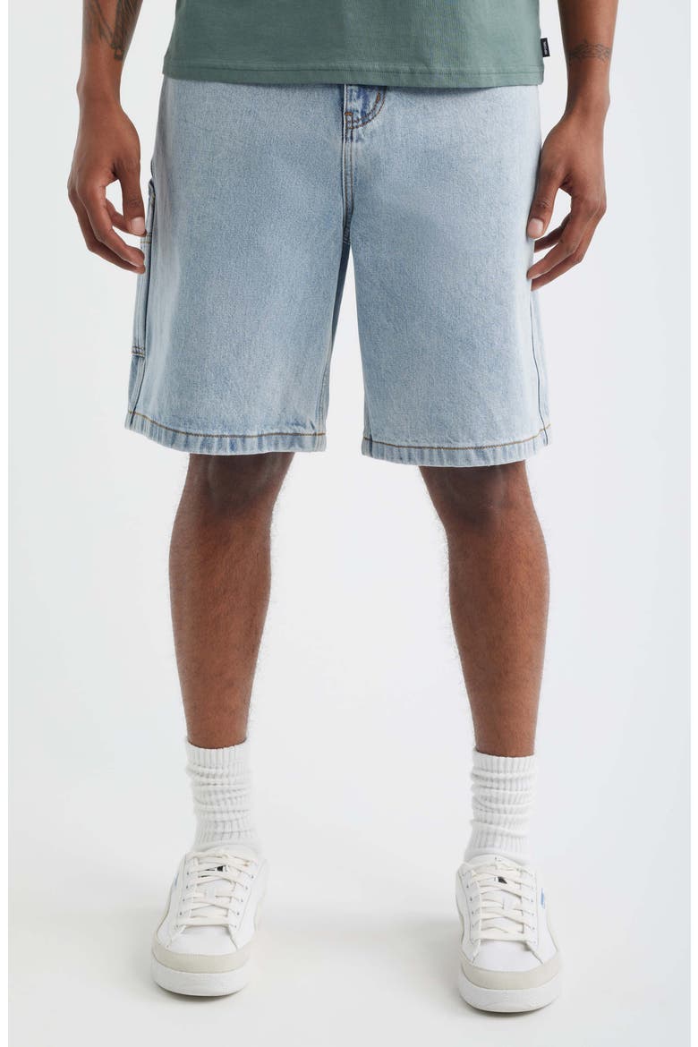 Nu Dose Denim Walking Shorts, Main, color, WASHED BLUE