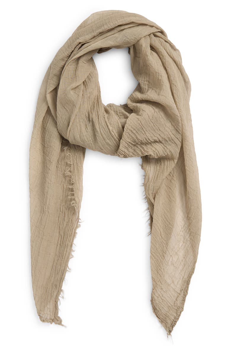 TOTEME Crinkled Gauze Scarf, Alternate, color, Desert