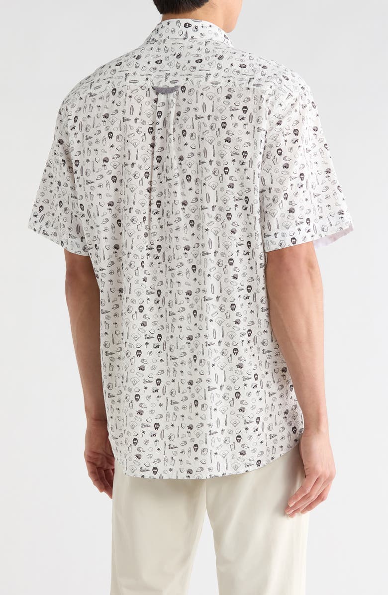 Tommy Bahama Nova Wave Riptide Rally Short Sleeve Button-Up Shirt, Alternate, color, Light Grey