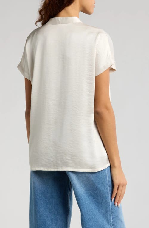 Marion Short Sleeve Satin Maternity Shell Top With Concealed Nursing Zip