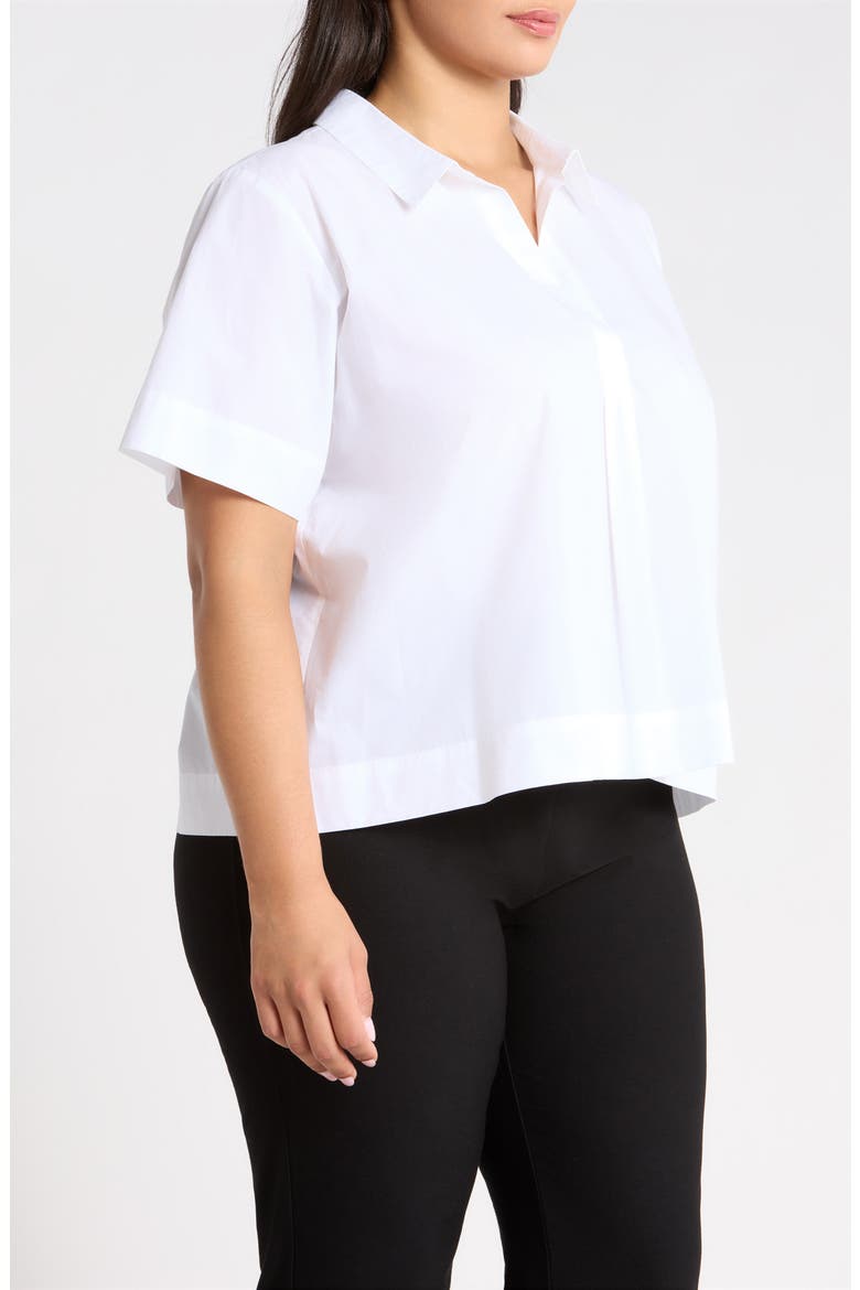 Pleated Poplin Shirt, Alternate, color, WHITE