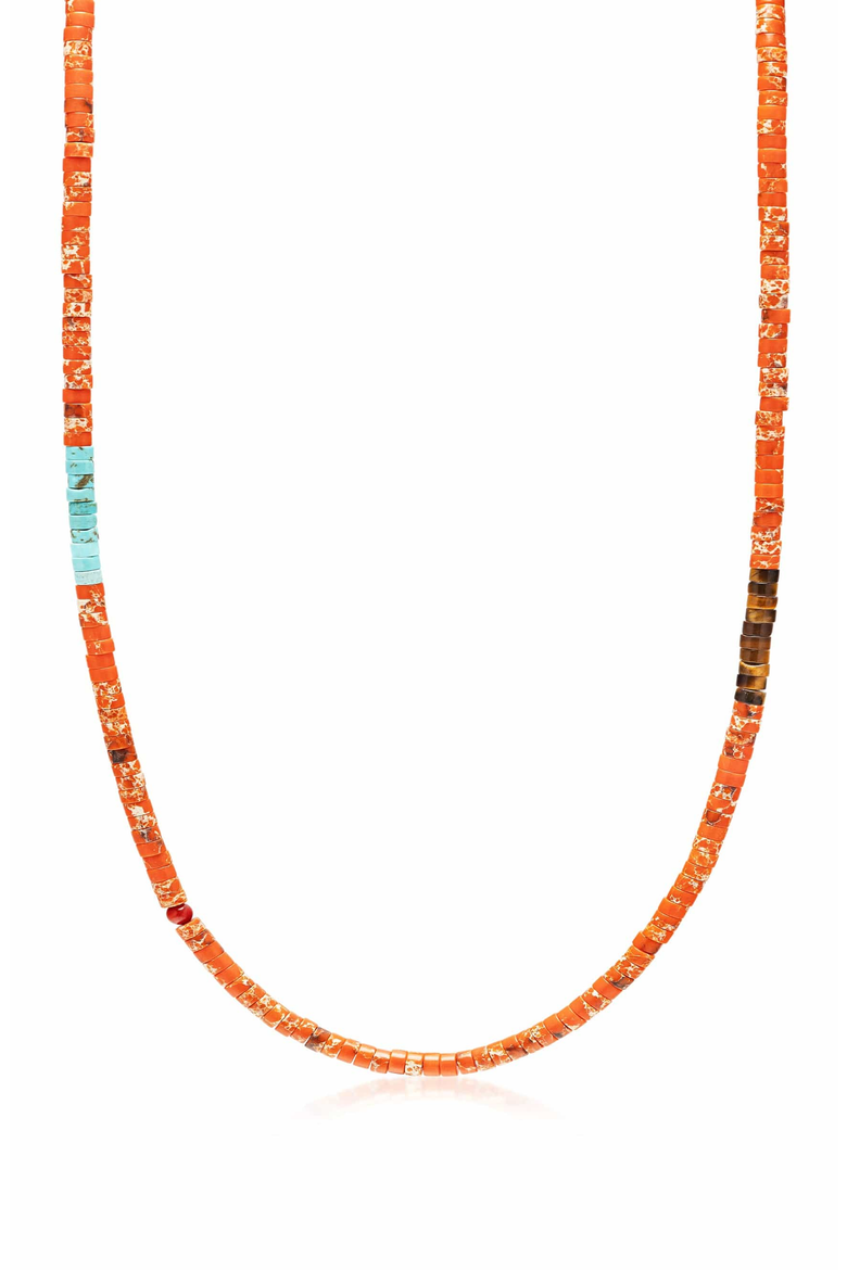 Orange Jasper Heishi Necklace, Main, color, Orange