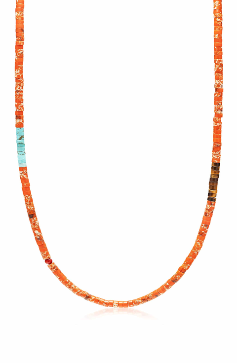 Orange Jasper Heishi Necklace
