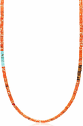 Nialaya Orange Jasper Heishi Necklace