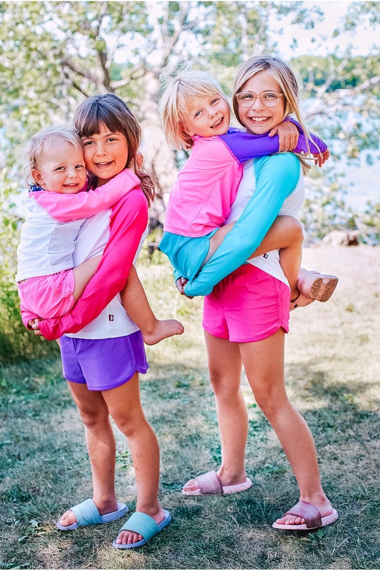 Girls Soft Stretch UPF 50+ Swim Short, Alternate, color, Black