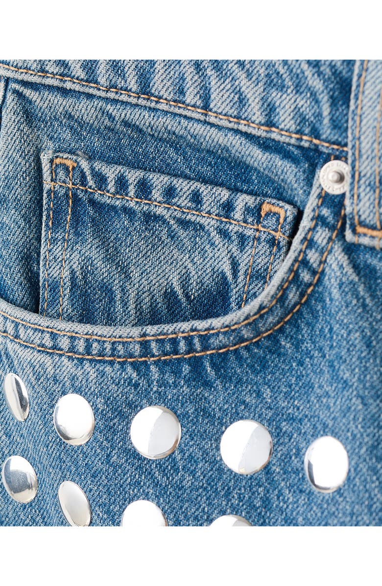 MANGO Studded Straight Leg Jeans, Alternate, color, 
