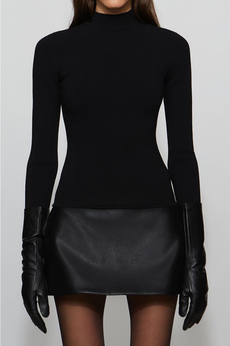 Colette Knit Combo Dress, Alternate, color, Black