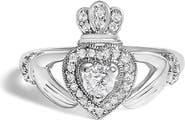 Haus of Brilliance 14K White Gold 3/8 Cttw Diamond Claddagh Heart Ring
