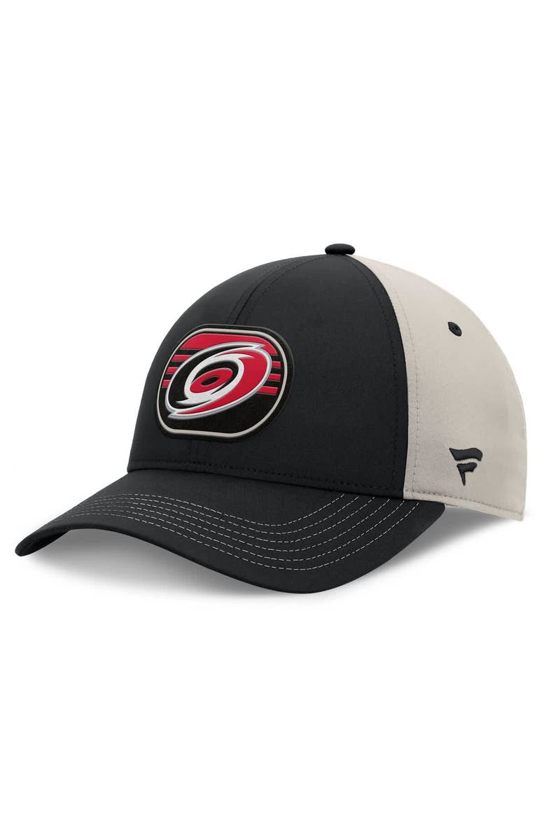 FANATICS Men's Fanatics Black/Gray Carolina Hurricanes 2025 Stanley Cup Playoffs Locker Room Trucker Adjustable Hat, Main, color,
