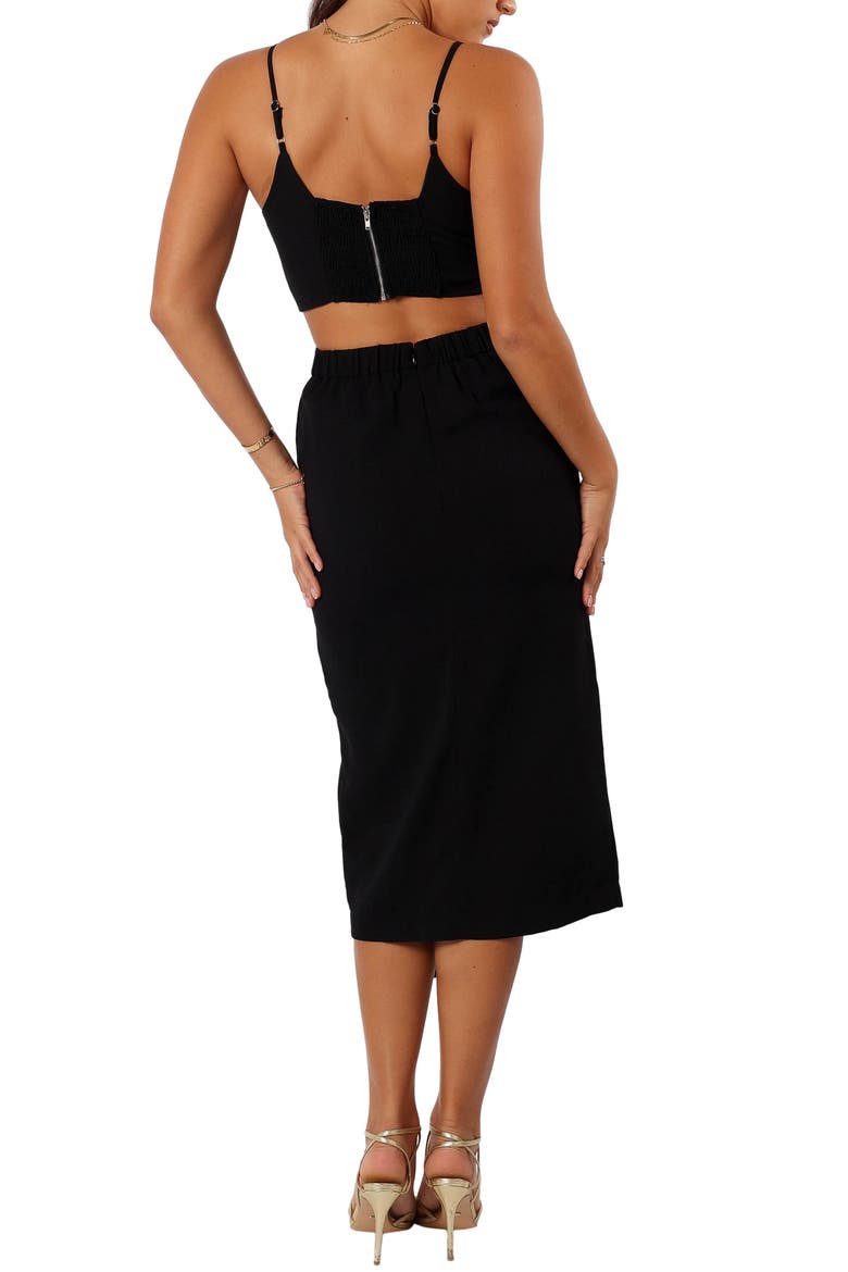 Zanita Crop Tank & Midi Skirt Set, Alternate, color, BLACK