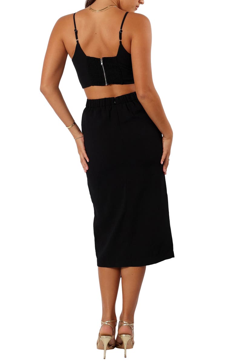 Petal & Pup Zanita Crop Tank & Midi Skirt Set, Alternate, color, Black