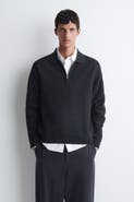 COS Paneled Boiled Wool Zip-up Sweater