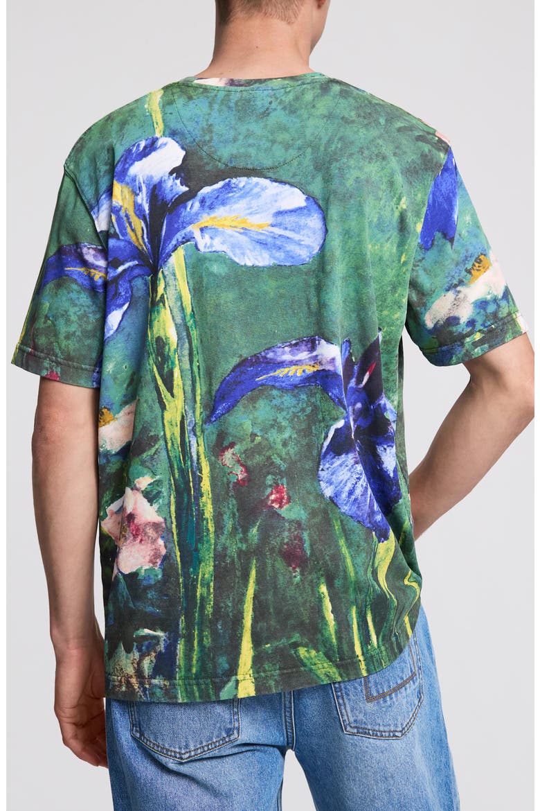 Flower Graphic T-shirt, Alternate, color, NAVY BLUE