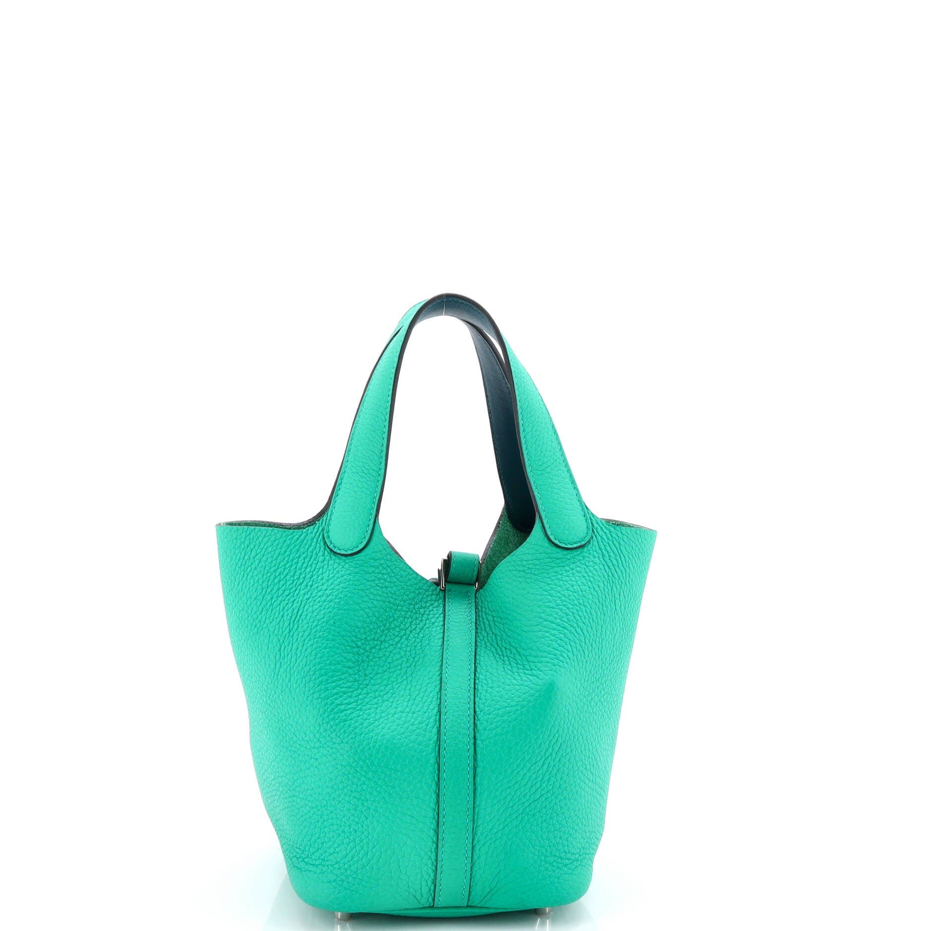 Pre-Owned Hermes Eclat Picotin Lock Bag Clemence with Swift PM, Alternate, color, Menthe