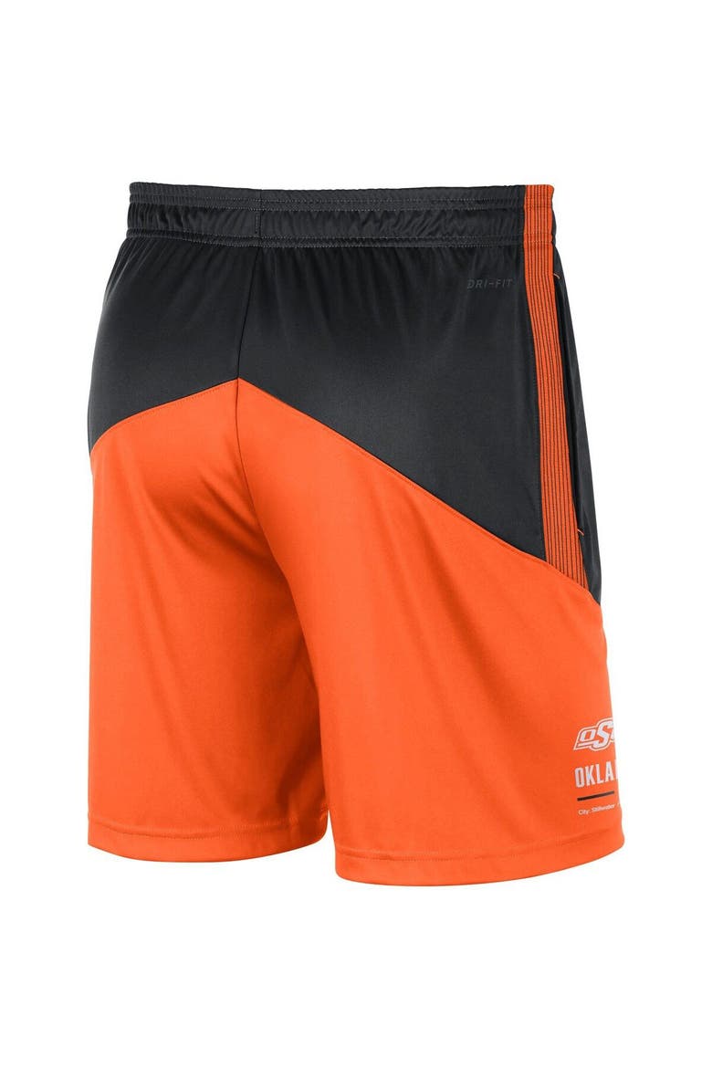 Men's Nike Black/Orange Oklahoma State Cowboys Team Performance Knit Shorts, Alternate, color, Black