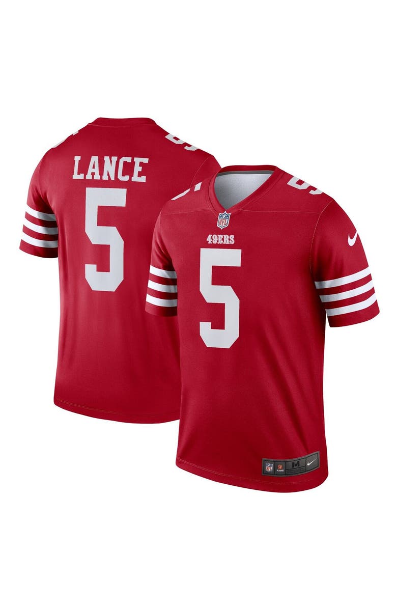 Nike Men's Nike Trey Lance Scarlet San Francisco 49ers Legend Jersey, Main, color, 