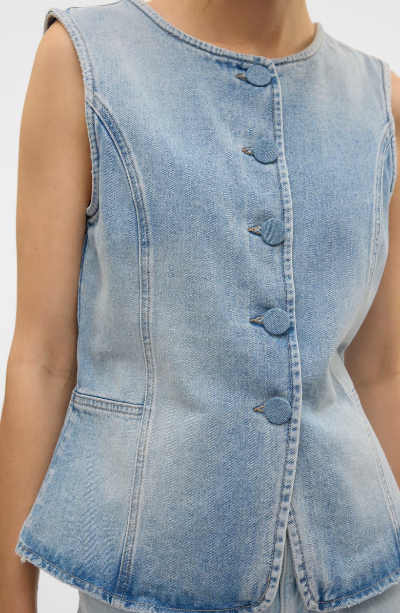 VERO MODA Vmsiola Denim Vest, Alternate, color, Light Blue Denim