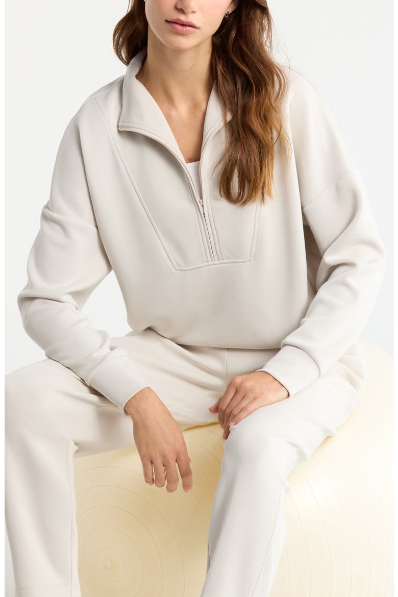Soft Luxe Half Zip Pullover, Alternate, color, GREY MOONBEAM