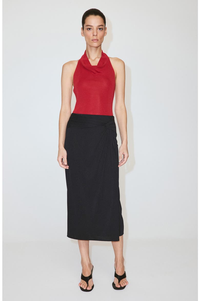 Ruched Midi Skirt, Alternate, color, CHARCOAL
