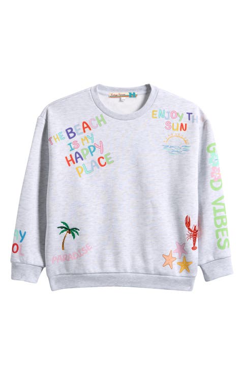 Kids' Happy Place Crewneck Sweatshirt (Big Kid)