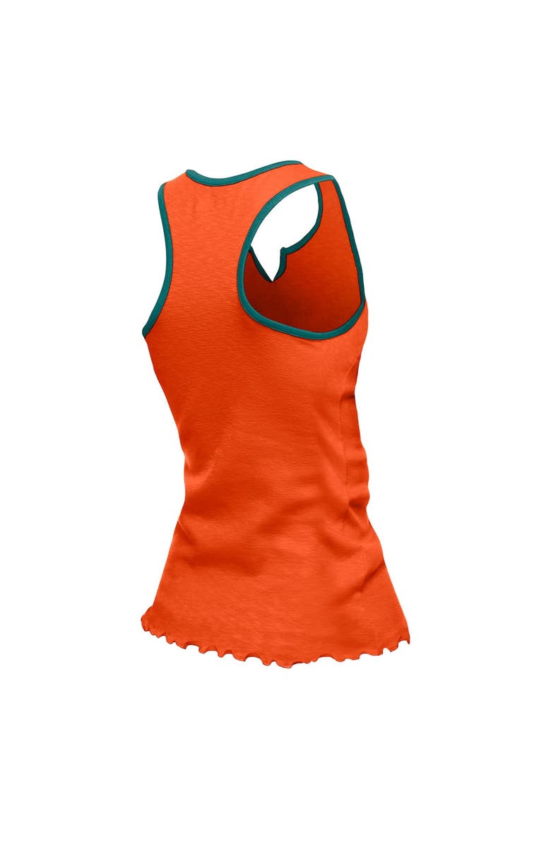 New Era Women's New Era  Orange Miami Dolphins Lettuce Hem Notch Neck Tri-Blend Tank Top, Alternate, color, Orange