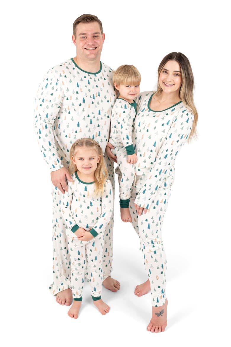 Women's Viscose Matching Family Holiday Pajamas, Reindeer & Polar Bear Prints, Alternate, color, Pine Tree