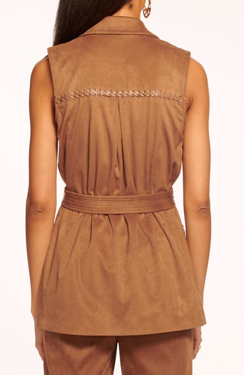 Ramy Brook Austin Faux Suede Vest In Saddle