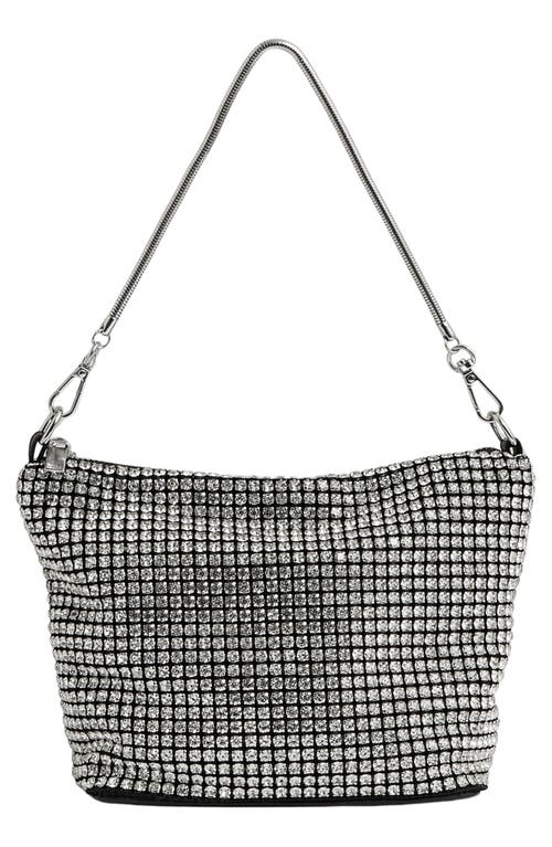 Reiss Leah Crystal Convertible Clutch In Silver