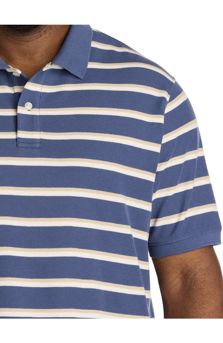 Harbor Bay by DXL Big & Tall Striped Polo Shirt V2, Alternate, color, Sargasso Sea Multi