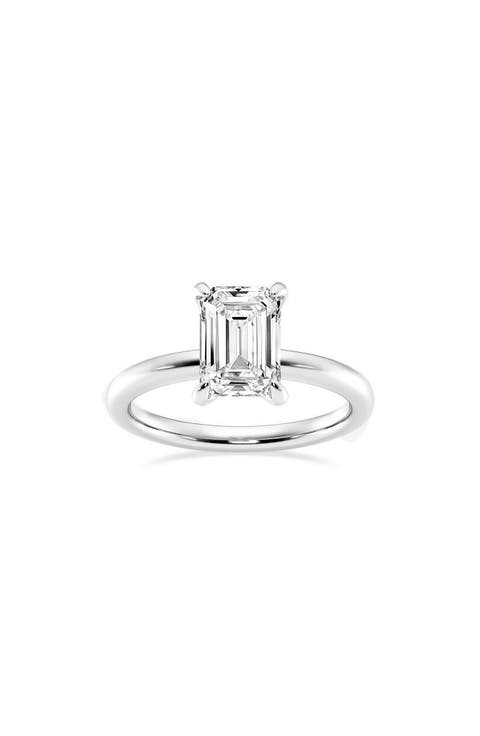 Emerald Cut Lab Created Diamond Engagement Ring - 2.00 ctw