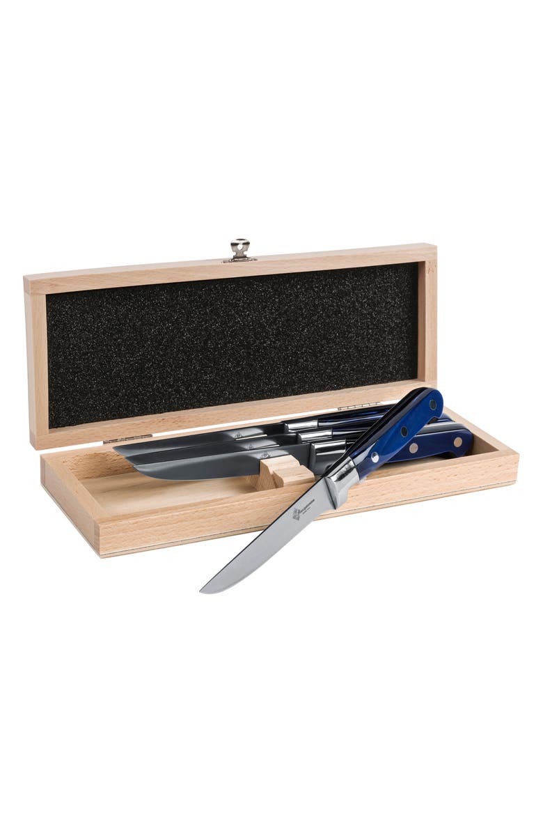 AU NAIN Prince Gastronome 4-Piece Steak Knife Set, Alternate, color, Royal Blue