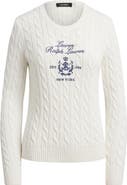 Lauren Ralph Lauren Cable Knit Embroidered Sweater