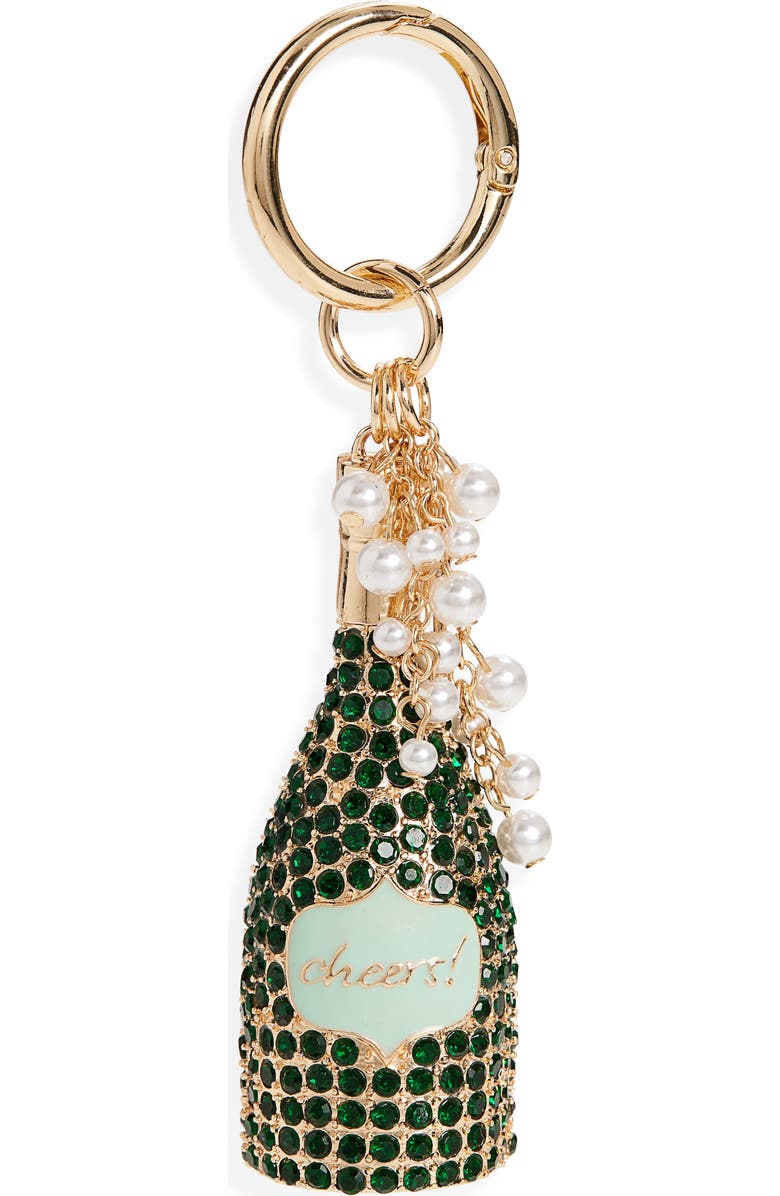 Chelsea28 Champagne Bag Charm, Main, color, Green Multi- Gold