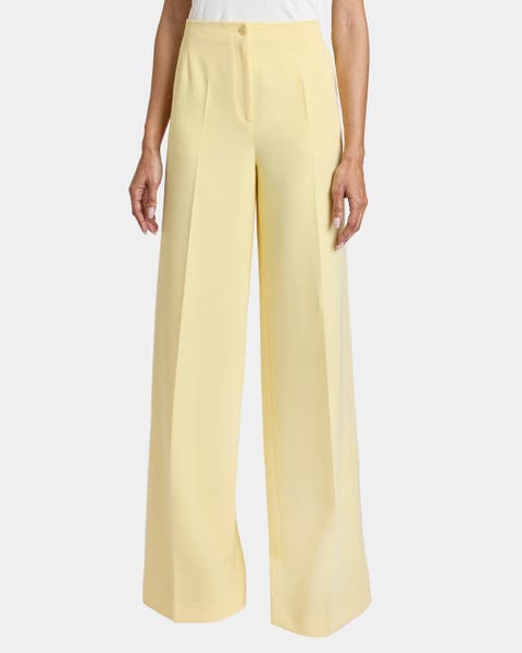 LILY Wide Leg Pants with Slanted Side Pockets in Soft Stretch Crepe