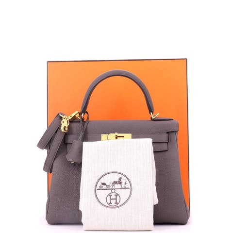 Kelly Handbag Grey Togo with Gold Hardware 28