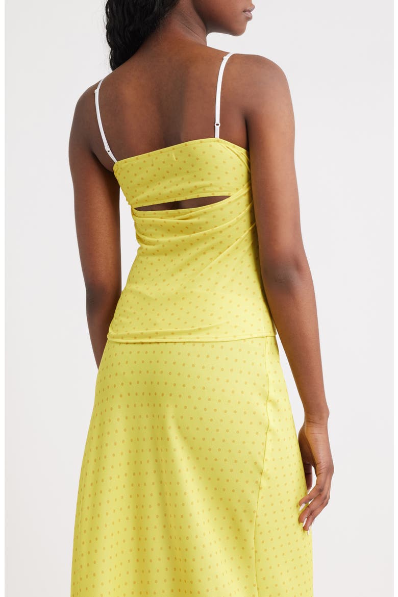 The Evelyn Polka Dot Lace Trim Camisole, Alternate, color, YELLOW