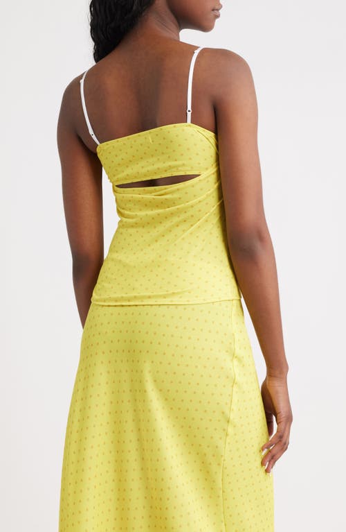Bella Venice The Evelyn Polka Dot Lace Trim Camisole In Yellow