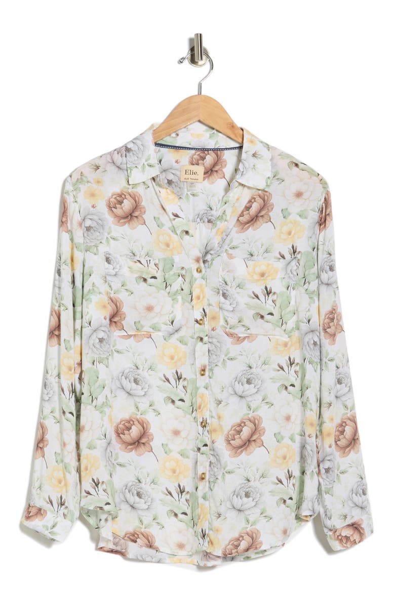 Floral Button-Down Shirt, Alternate, color, PASTEL FLOWERS