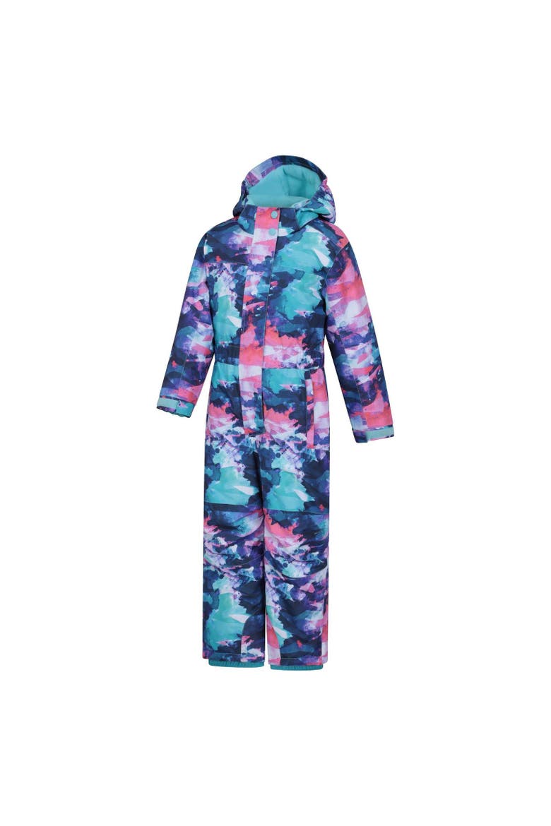 Childrens/Kids Cloud Print Waterproof All In One Snowsuit, Alternate, color, Light Purple