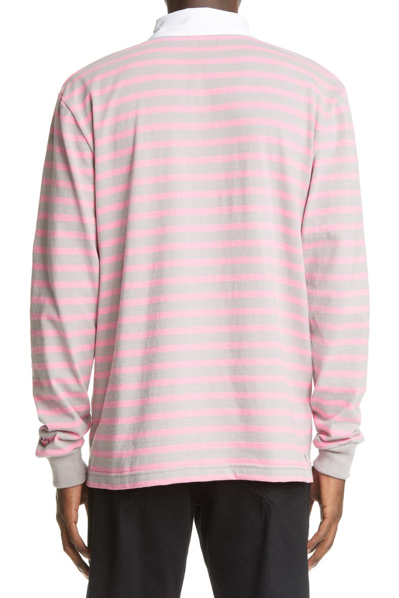 x Vuarnet Logo Stripe Rugby Shirt, Alternate, color, GREY/ PINK