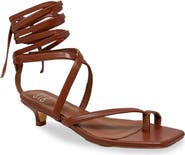 CHASE AND CHLOE Lace-Up Kitten Heel Sandal