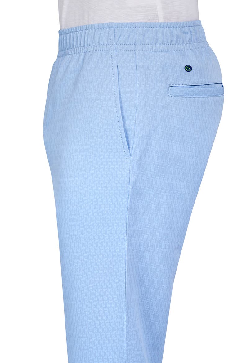 Regular Fit Diamond Print Drawstring Recycled Performance Golf Pants, Alternate, color, LT BLUE