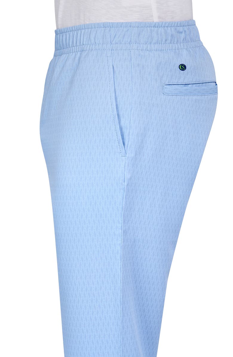 CON.STRUCT Regular Fit Diamond Print Drawstring Recycled Performance Golf Pants, Alternate, color, Lt Blue