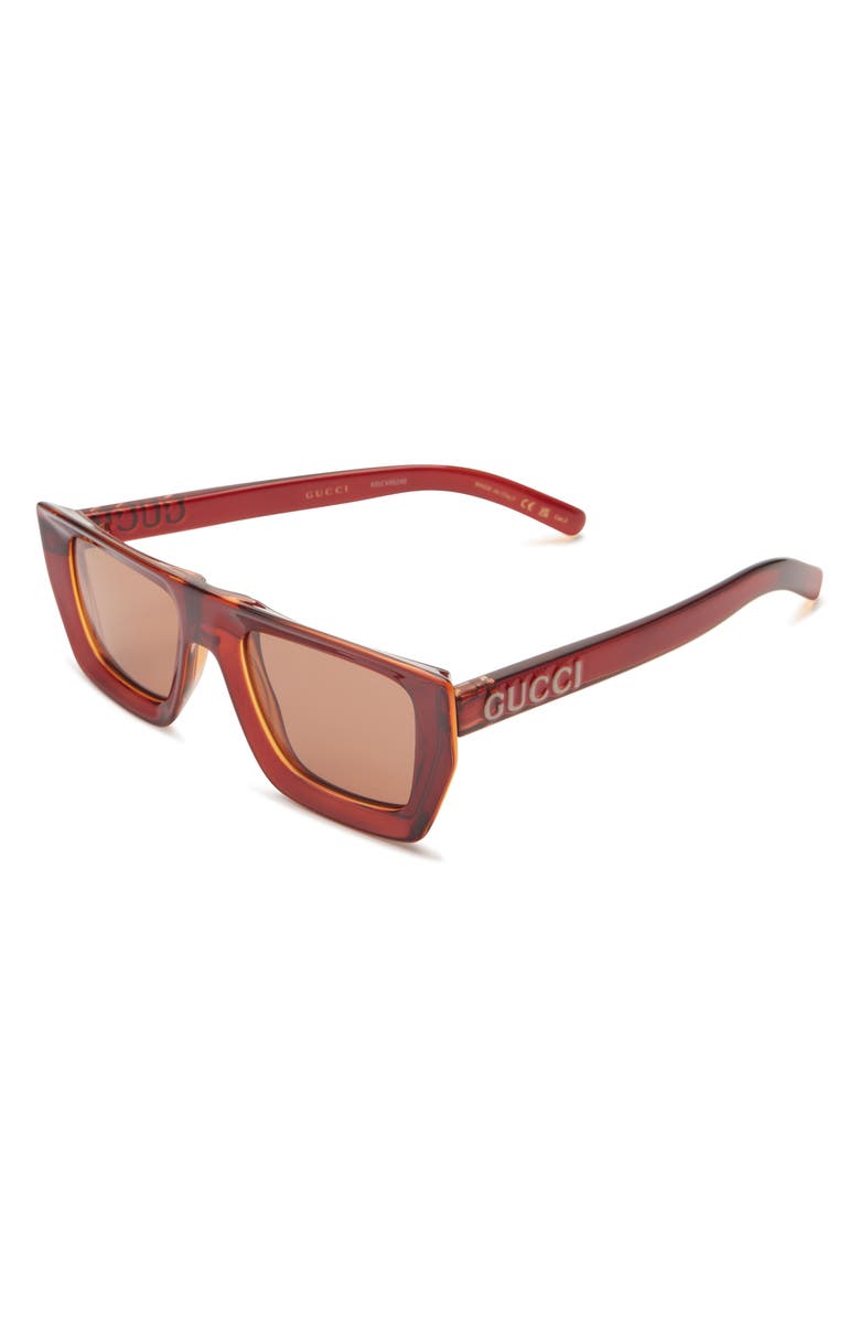 Gucci Square Sunglasses, Alternate, color, Brown Brown Brown