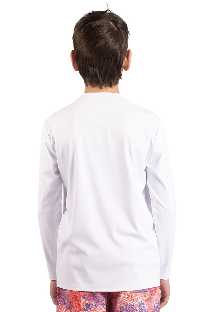 TailorByrd Kids' SPF 30+ Long Sleeve Rashguard, Alternate, color, White