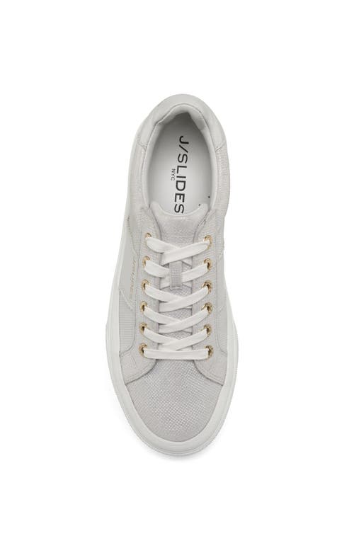 Jslides Footwear Gatsby Platform Sneaker In White Silver