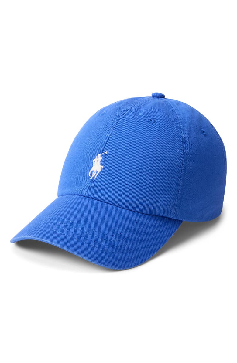 Polo Ralph Lauren The Iconic Cotton Chino Adjustable Ball Cap, Main, color, New Iris Blue W/ White Pp
